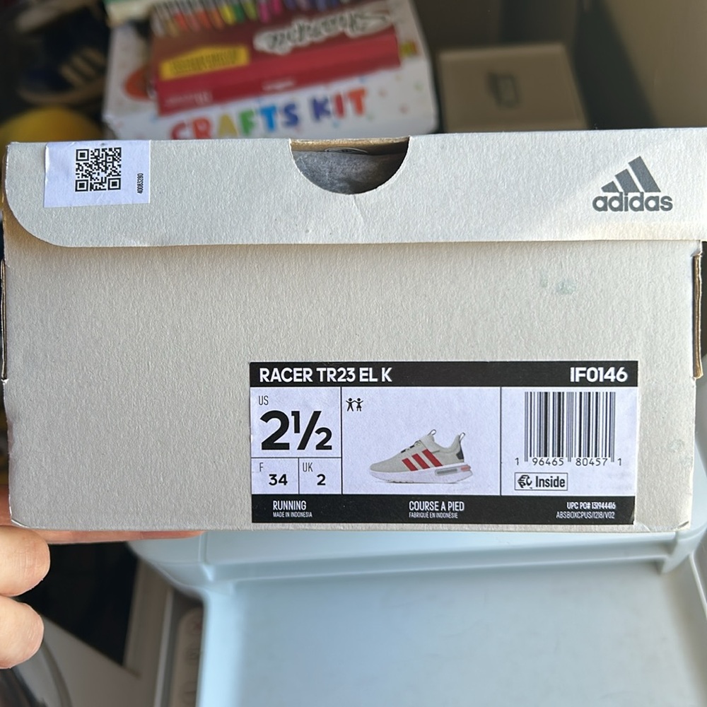 NIB Adidas Unisex Child Racer Tr23 Hook & Loop Sneakers Velcro 2.5 Little Kid - Picture 12 of 12